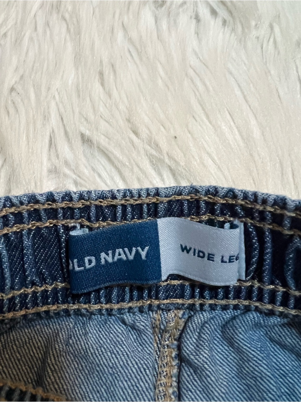 Old Navy Pull-On Baggy Wide-Leg Cargo Jeans Medium Wash 3T - Picture 8 of 10